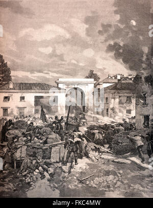 Italian Risorgimento The Five Days of Milan- The Fifth Milan Day the taking of Porta Tosa March 22, 1848 Stock Photo