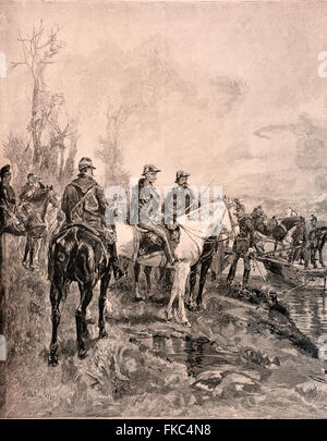 Italian Risorgimento - King Carlo Alberto di Sardegna  the Passage Ticino March 29, 1848 Stock Photo