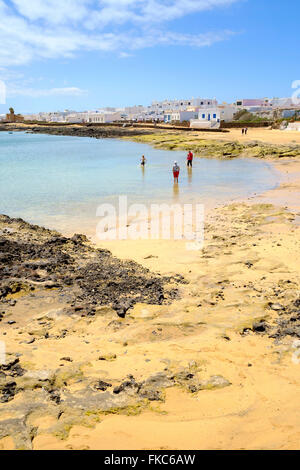 Beach in Caleta de Sebo, La Graciosa, Canary Islands, Spain, Europe. Stock Photo