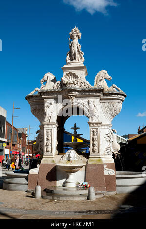 Fountain in Market Place, Dudley, West Midlands, England, UK Stock Photo