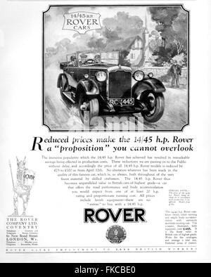 1920s UK Rover Magazine Advert Stock Photo - Alamy