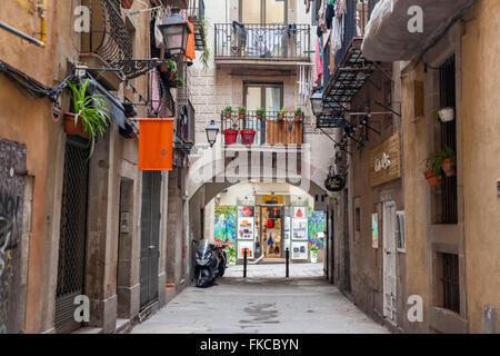 Street, El Born quarter, Ciutat Vella, Barcelona. Stock Photo