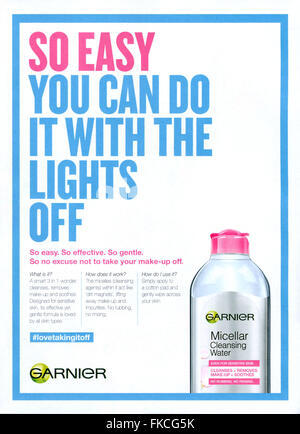 2010s UK Garnier Magazine Advert Stock Photo