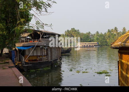 Kerala Houseboats Stock Photo