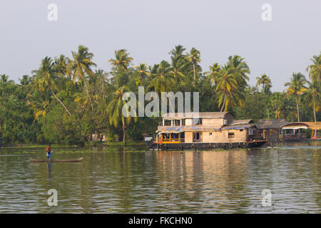 Kerala Houseboats Stock Photo