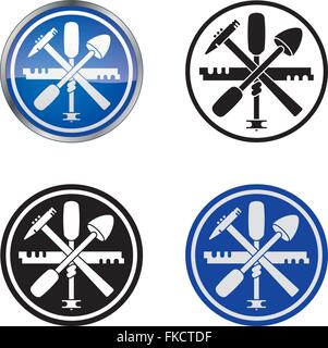 Traditional Glazier's Guild Vector Symbol, four variations Stock Vector