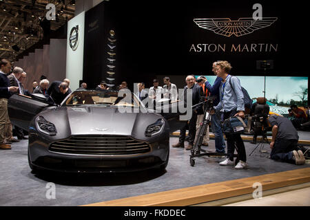 Aston Martin DB11 supercar at the Geneva Motor Show 2016 Stock Photo
