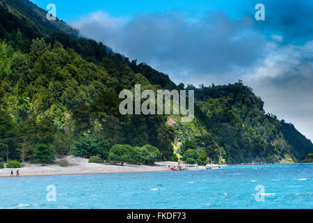 Shore of Lake Todos Los Santos, X Region, Chile Stock Photo