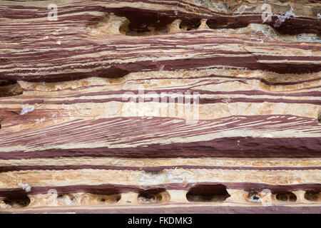 layers of rock in the Murchison River gorge at Ross Graham, Kalbarri National Park, Western Australia Stock Photo