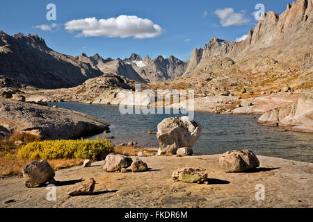 WYOMING - Small lake in Titcomb Basin in the Wind River Range of the Bridger Wilderness area of Bridger-Teton National Forest. Stock Photo