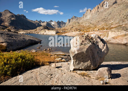 WYOMING - Small lake in Titcomb Basin in Wind River Range of  Bridger Wilderness area in the Bridger-Teton National Forest. Stock Photo