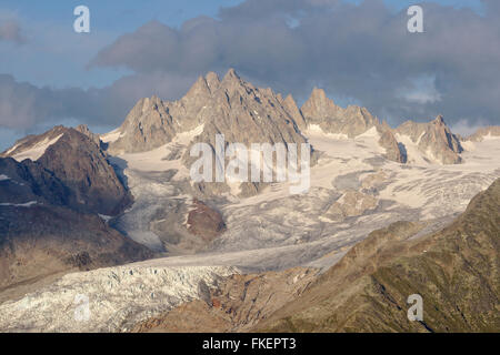 Aiguille du Tour, evening light, seen from Lac Blanc, near Chamonix, France Stock Photo