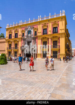 Palacio Episcopal, Episcopal Palace, Plaza del Obispo, Málaga, Costa del Sol, Andalucía, Spain Stock Photo