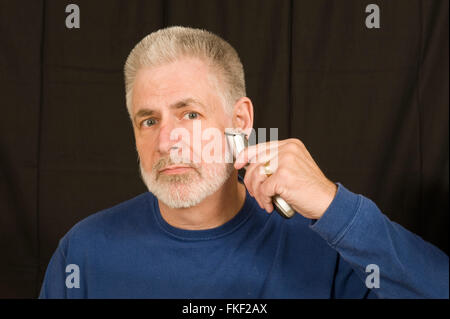 Shaving Off Beard Stock Photo