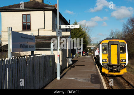 Campsea Ashe (Wickham Market) railway station on the 49-mile Ipswich to Lowestoft East Suffolk branch line Stock Photo