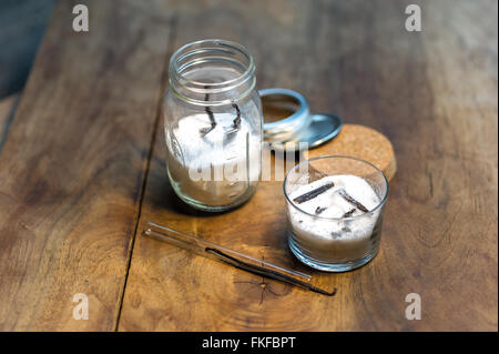 vanilla sugar in a glass Stock Photo