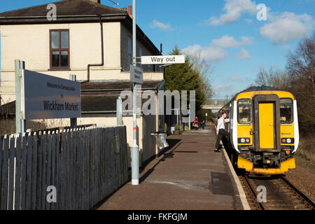 Campsea Ashe (Wickham Market) railway station on the 49-mile Ipswich to Lowestoft East Suffolk branch line Stock Photo