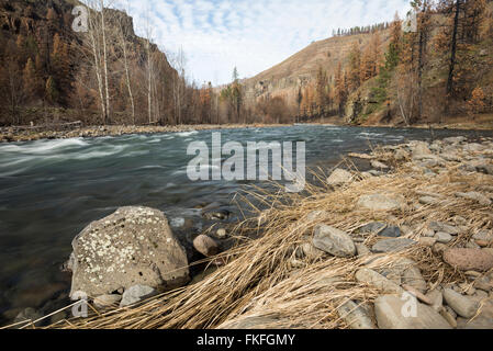 The Wenaha River in Northeast Oregon.  This area burnt in the Grizzly Complex Fire the prior year. Stock Photo