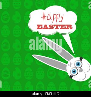 Easter Bunny. White  Rabbit. Stock Vector