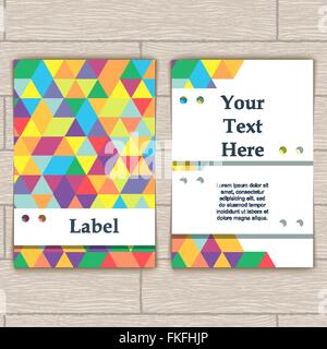 Card with Pattern of Colorful Lozenges Stock Vector