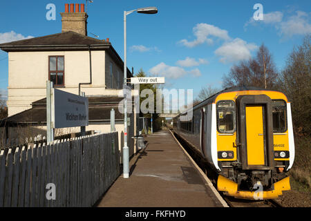 Campsea Ashe (Wickham Market) railway station on the 49-mile Ipswich to Lowestoft East Suffolk branch line Stock Photo