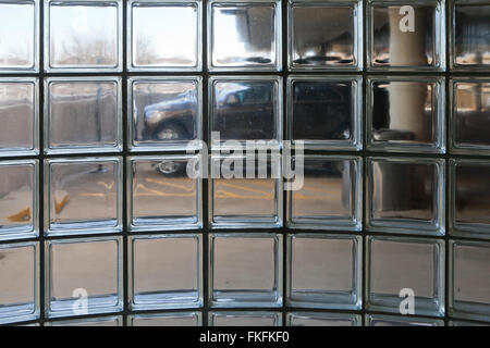 Glass brick wall (glass block wall) - USA Stock Photo