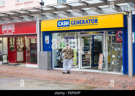 Stepney Street, one of the main shopping streets in declining trade in Llanelli town centre,Carmarthenshire,Wales,U.K., Stock Photo