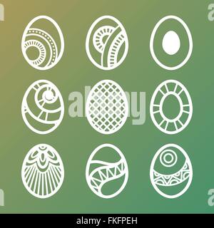 Set of Easter Eggs Icons Stock Vector