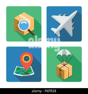 Four different icons in a flat style Stock Vector