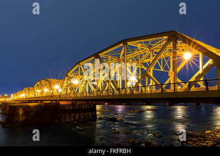 Lower Trenton Bridge at dawn. Stock Photo