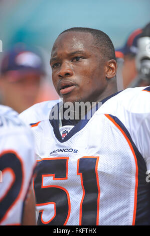 Jacksonville, FL, UNITED STATES. 11th Sep, 2010. Denver Broncos linebacker Joe Mays (51) during the Broncos game against the Jacksonville Jaguars at EverBank Filed on Sept. 11, 2010 in Jacksonville, Fl.ZUMA Press/Scott A. Miller © Scott A. Miller/ZUMA Wire/Alamy Live News Stock Photo