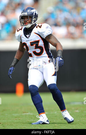 Jacksonville, FL, UNITED STATES. 11th Sep, 2010. Denver Broncos safety Renaldo Hill (23) during the Broncos game against the Jacksonville Jaguars at EverBank Filed on Sept. 11, 2010 in Jacksonville, Fl.ZUMA Press/Scott A. Miller © Scott A. Miller/ZUMA Wire/Alamy Live News Stock Photo