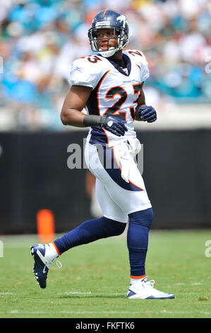 Jacksonville, FL, UNITED STATES. 11th Sep, 2010. Denver Broncos safety Renaldo Hill (23) during the Broncos game against the Jacksonville Jaguars at EverBank Filed on Sept. 11, 2010 in Jacksonville, Fl.ZUMA Press/Scott A. Miller © Scott A. Miller/ZUMA Wire/Alamy Live News Stock Photo