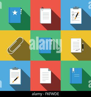 Set of icons in a flat style Stock Vector