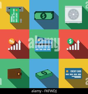 Set of icons in a flat style Stock Vector