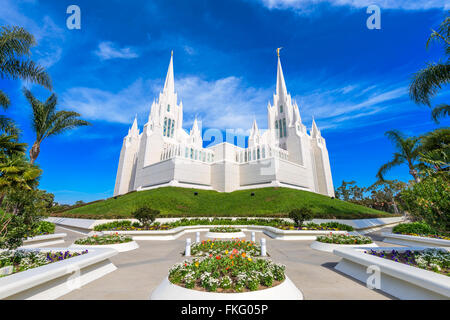 San Diego, California at San Diego California Mormon Temple. Stock Photo