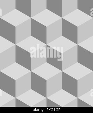 Isometric cubes seamlessly repeatable pattern. 3D cubes background. Stock Vector