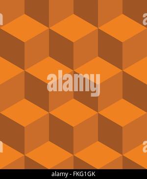 Isometric cubes seamlessly repeatable pattern. 3D cubes background. Stock Vector