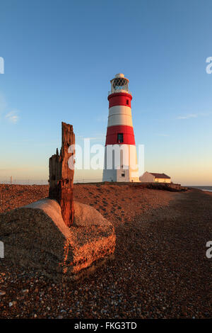 Orford Ness lighthouse at first light Stock Photo