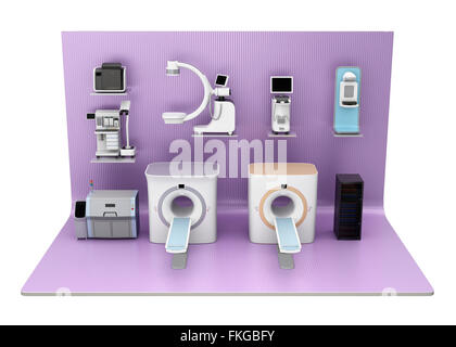 Medical imaging system on exhibition stage. Concept for medical digital workflow solution Stock Photo