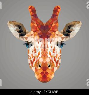 Giraffe low poly portrait Stock Vector