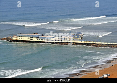 jetty and restaurant La Rosa Nautica, Miraflores, Lima, Peru Stock Photo