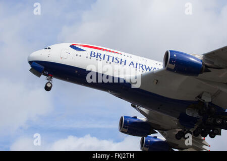 British Airways Airbus A380 Superjumbo London Heathrow Stock Photo