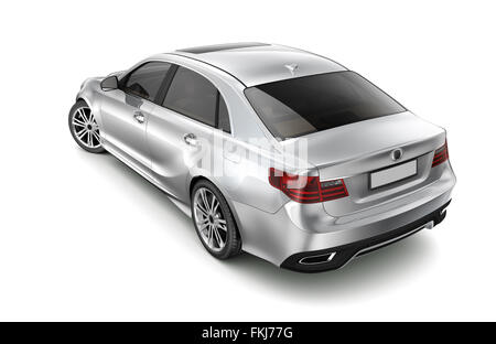 Generic silver car - rear angle Stock Photo