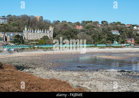 Langland Bay Gower South Wales on a bright sunny day in February Stock Photo