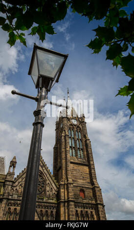 old fashioned gas lamp beside Rubislaw Church in the city of Aberdeen in Scotland, UK Stock Photo