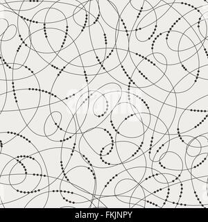 Vector seamless pattern of contrasting swirling lines Stock Vector