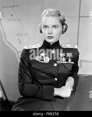 Portrait of Leigh Janet in Jet Pilot Stock Photo