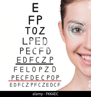Man with glasses on eyesight test Stock Photo