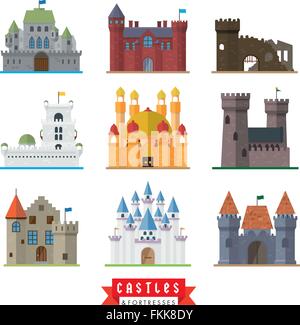 Medieval castles set Stock Vector Image & Art - Alamy